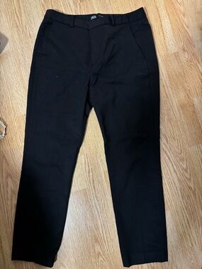 Zara classic black tailored leg dress pants